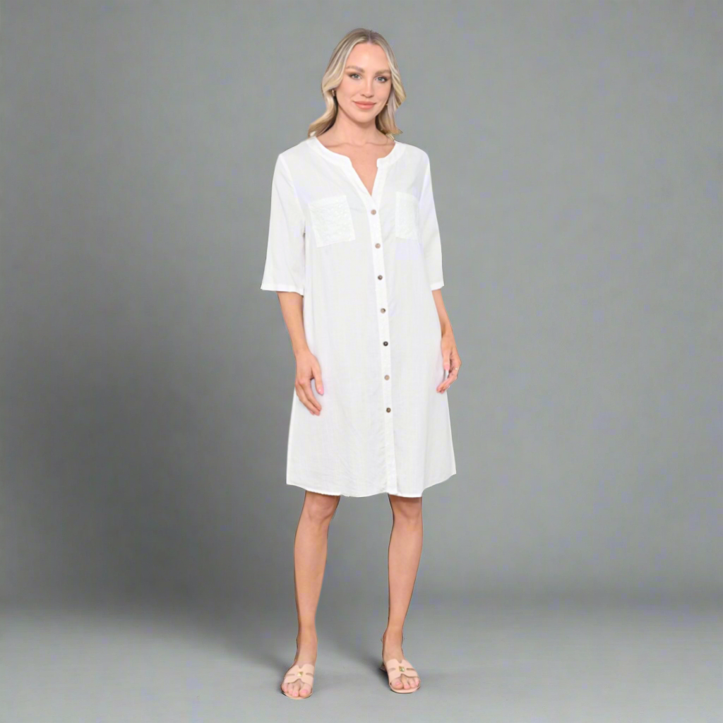 JAIMIE LINEN SHIRT DRESS