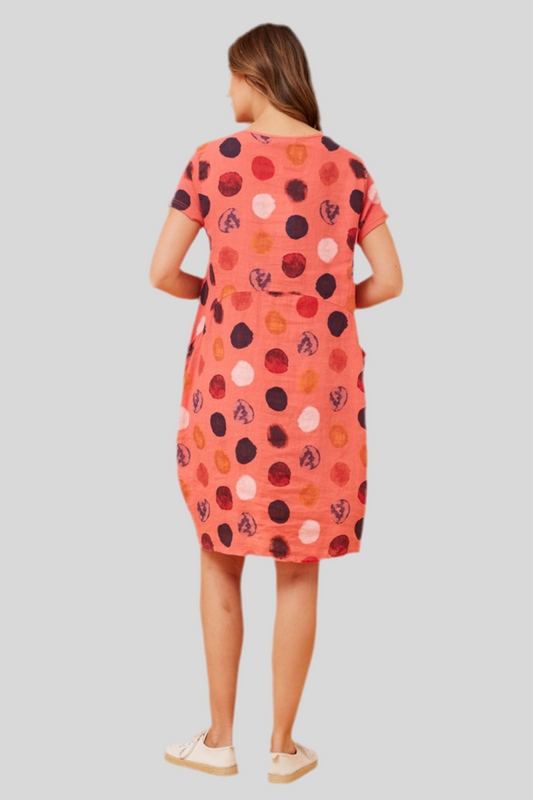 D511146 Hibiscus Coral Dress