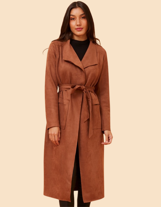 ELLA FAUX SUEDE COAT